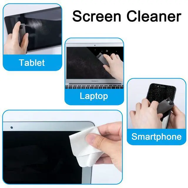 Alt view image 3 of 6 - Screen Cleaner Touchscreen Mist Spray, Cleaning Kit for Electronic Smart Phone TV, Laptop, Tablet, PC, Computer Monitor LCD Flat Screens, Eyeglasses, Compatible with iPhone iPad MacBook Pro