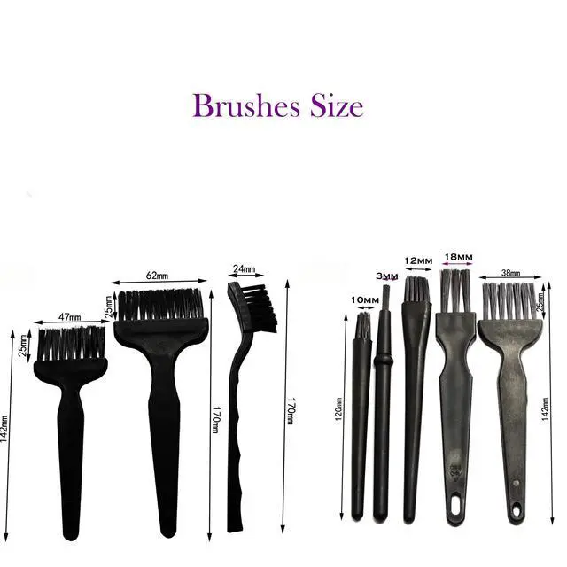Alt view image 3 of 7 - Small Anti Static ESD Safe Cleaning Dust Brush Kit for Phone Computer Keyboard Laptop Screen Camera Lens,ESD Precision Plastic Tweezers Set,Microfiber Cleaning Cloths,Air Blow Cleaner