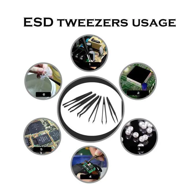 Alt view image 7 of 7 - Small Anti Static ESD Safe Cleaning Dust Brush Kit for Phone Computer Keyboard Laptop Screen Camera Lens,ESD Precision Plastic Tweezers Set,Microfiber Cleaning Cloths,Air Blow Cleaner