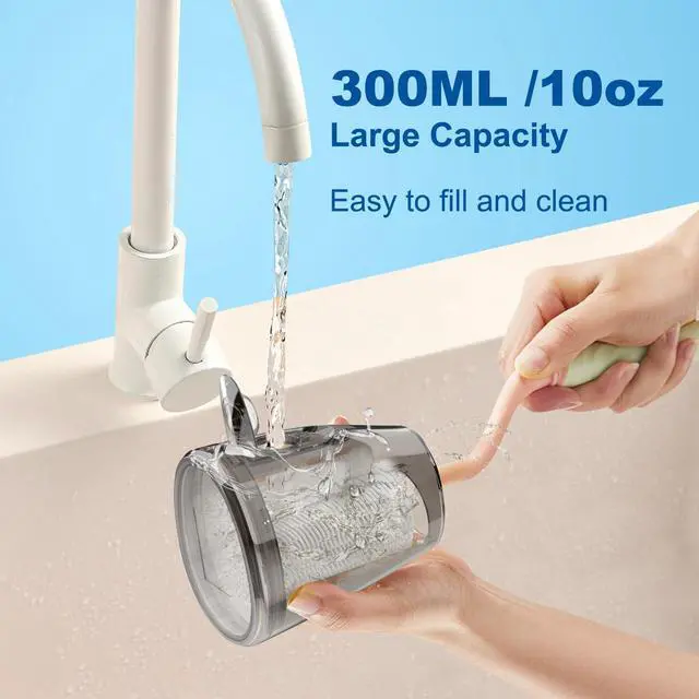 Alt view image 3 of 7 - Water Flossers for Teeth, 300ML Cordless Oral Irrigator Rechargeable Dental Flosser Picks with 5 Modes 5 Jet Tips,IPX7 Waterproof Teeth Cleaner for Braces Gum Care, Home Travel Use
