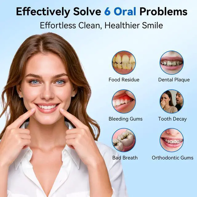 Alt view image 7 of 7 - Water Flosser Teeth Pick, Cordless Dental Pick for Travel with 4 Modes & 5 Jet Tips, IPX7 Waterproof Portable & 300ML Larger Tank Rechargeable Oral Irrigator B
