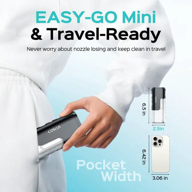 Alt view image 2 of 7 - Mini Water Flosser for Travel: Portable Compact Design, Cordless Oral Irrigator with 4 Modes, Removable Tank, IPX7 Waterproof for Braces, Orthodontic, Sensitive Teeth On-the-Go Use, Black