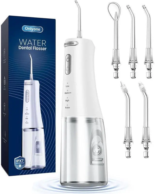 Main image of Water Flosser Cordless Dental Water Jet with 4 Pressure Modes, 1500-2000 Pulses/Min, 300ML Tank, IPX7 Waterproof, Rechargeable Portable Oral Irrigator for Braces, Sensitive Gums & Travel