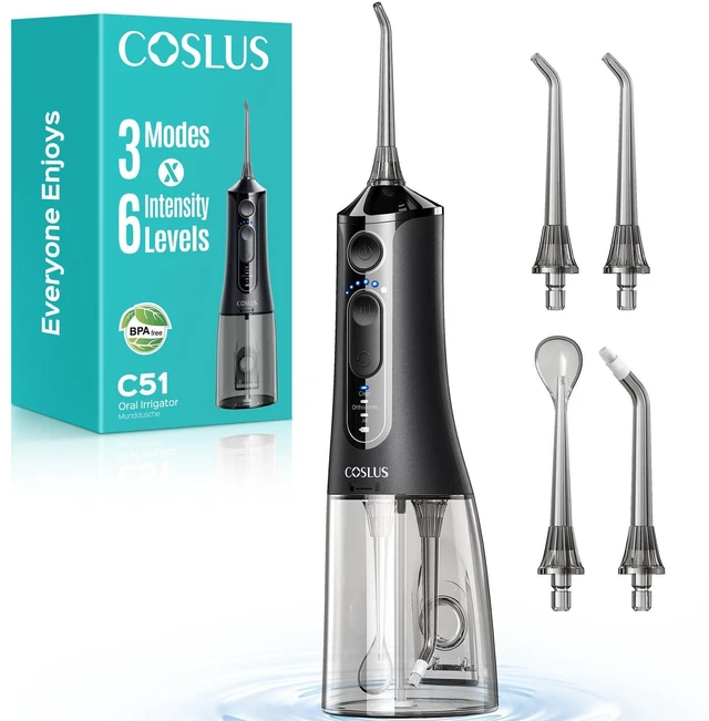 Main image of ADA Accepted C51 Portable Water Flosser for Teeth: 3 Modes & 6 Pressure Settings with Jet Mode Water Dental Pick for Orthodontic, Braces, Sensitive Gums, Compact for Travel, for Multiple Users
