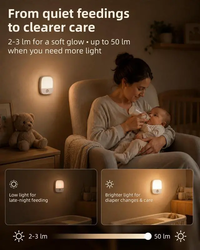 Alt view image 7 of 7 - Rechargeable Motion Sensor Night Light, Magnetic Stick-On LED Light with 3 Color Temperatures, Dimming & Memory, Portable Cordless Light for Closet, Bedroom, Hallway, Stairs, Bathroom (1 Pack)