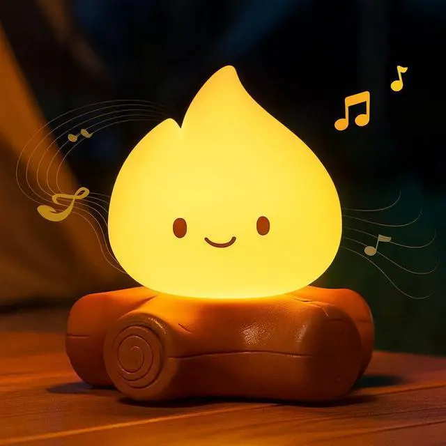Main image of Table Decorations,Campfire Night Light,USB Rechargeable Flame Lamp with White Noise,Silicone Cute & Funny Night Light for Kids, Indoor Outdoor Decorative Lights Gift