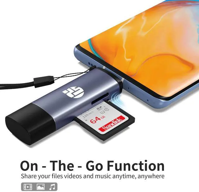 Alt view image 5 of 6 - 2-in-1 Memory Card Reader, USB 3.0 SD Card Adapter with Dual Slots, 2 Cards Simultaneously Read & Write, Portable SD Card Reader for iMac, iPad Pro/Air, MacBook Pro/Air, Chromebook, Android Galaxy