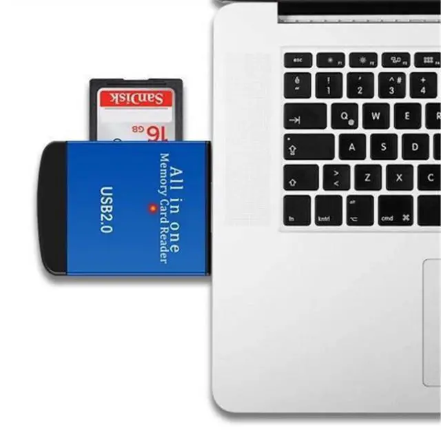 Alt view image 4 of 7 - 4 in 1 Card Reader USB2.0 to SD Micro SD TF MS MMC M2 Cardreader for Laptop PC Smart Card Reader SD Card Reader 4 in 1 Card Adapter (Red)