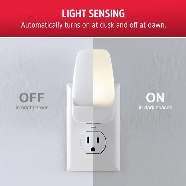 Alt view image 4 of 6 - Night Lights Plug into Wall, 2-Pack, LED Plug in Nightlight, Soft Warm White, Dusk to Dawn Sensor, Adults, Kids, Bedroom, Bathroom, Nursery, Hallway, Kitchen, UL Safety Listed, 81565