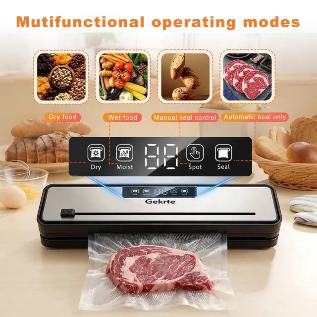 Alt view image 2 of 7 - Compact Vacuum Sealer Machine, 75kPa Food Sealer Vacuum Sealer