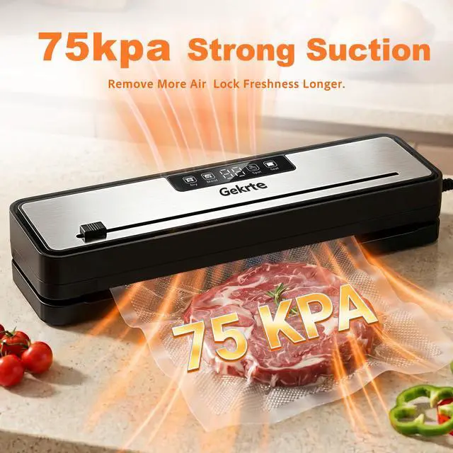 Alt view image 3 of 7 - Compact Vacuum Sealer Machine, 75kPa Food Sealer Vacuum Sealer