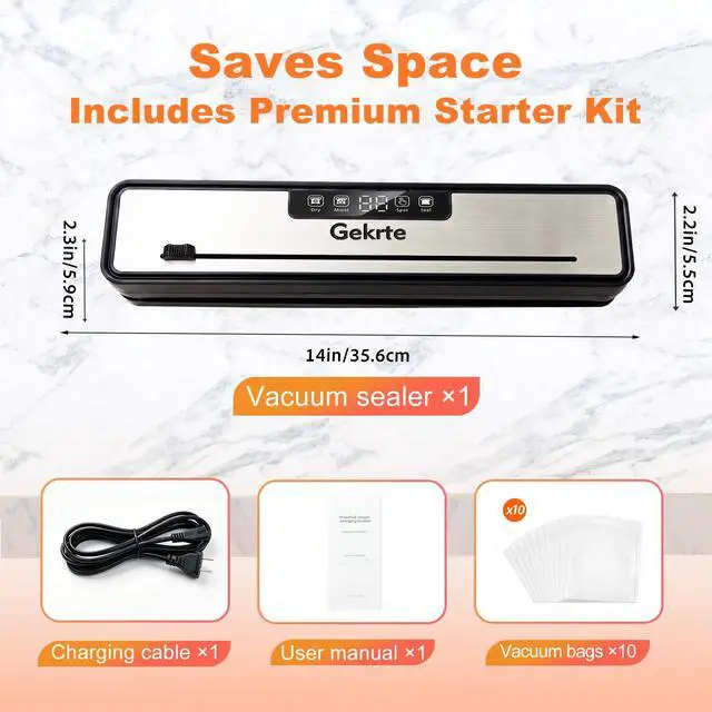 Alt view image 6 of 7 - Compact Vacuum Sealer Machine, 75kPa Food Sealer Vacuum Sealer