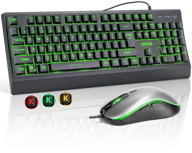 Main image of USB Wired Keyboard and Mouse Combo with Backlit, Large Print for Computer