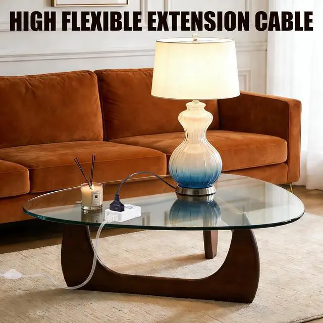 Alt view image 7 of 7 - 1 Pack Clear Extension Cord with Foot Switch 3 Outlet 6 FT Invisible Extension Cord 2 Prong Power Cable Male to Female, UL-Certified, 13A/125V, 2 x 16 AWG
