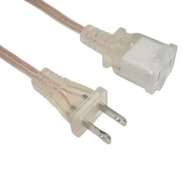 Alt view image 4 of 7 - 2 Pack Clear Visible Copper Extension Cord, 2 Prong 6FT NEMA 1-15P Replacement Power Cable,18 AWG Female Male Extension Cords, Bulk Holiday String Light Cord for Indoor Christmas Decor, 10A 125v