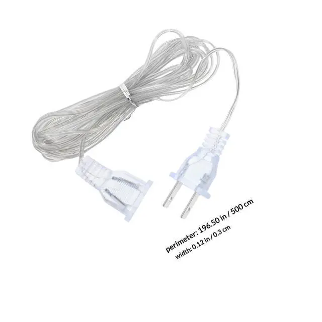 Alt view image 2 of 7 - Transparent Led Strip Lights Extension Cable 6 Us Plug 2-Prong Male-Female Cord for Indoor Curtain Lights String Lights Holiday Decor Plug-and-Play Connection