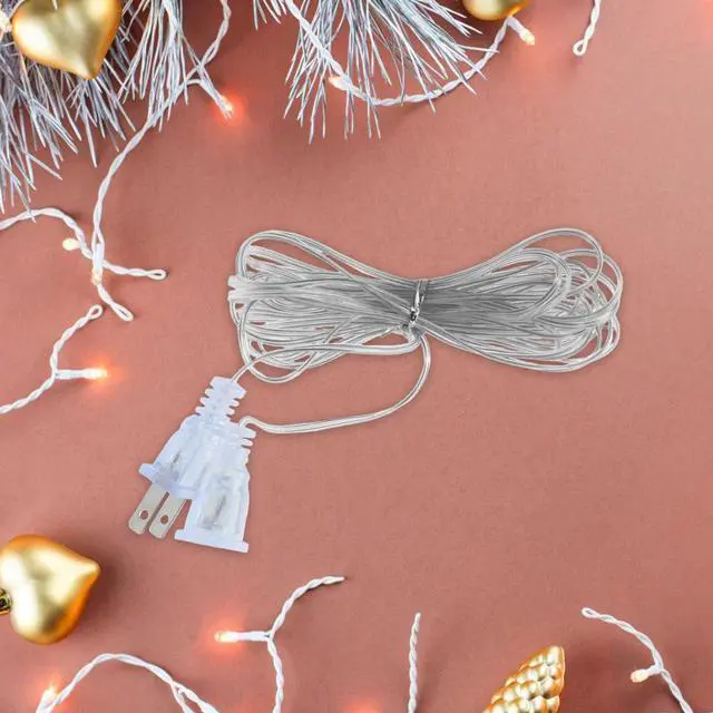 Alt view image 3 of 7 - Transparent Led Strip Lights Extension Cable 6 Us Plug 2-Prong Male-Female Cord for Indoor Curtain Lights String Lights Holiday Decor Plug-and-Play Connection