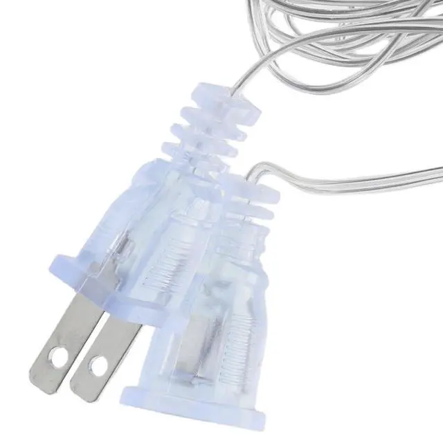 Alt view image 7 of 7 - Transparent Led Strip Lights Extension Cable 6 Us Plug 2-Prong Male-Female Cord for Indoor Curtain Lights String Lights Holiday Decor Plug-and-Play Connection
