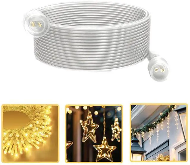 Main image of Extension Cords for String Lights Inflatable Decorations, 2 Pin 16.4FT Outdoor Extension Cable Waterproof for Class2 Power Adapter Solar Pannel Holiday Transparent