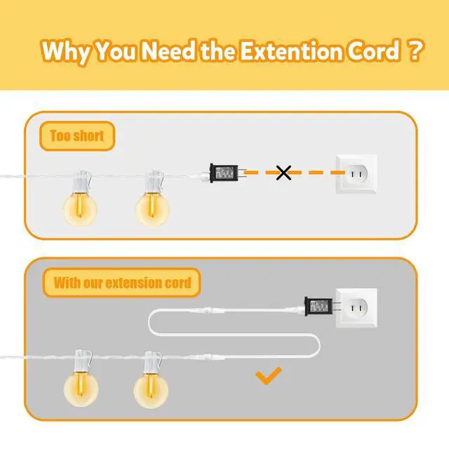 Alt view image 3 of 6 - Extension Cords for String Lights Inflatable Decorations, 2 Pin 16.4FT Outdoor Extension Cable Waterproof for Class2 Power Adapter Solar Pannel Holiday Transparent