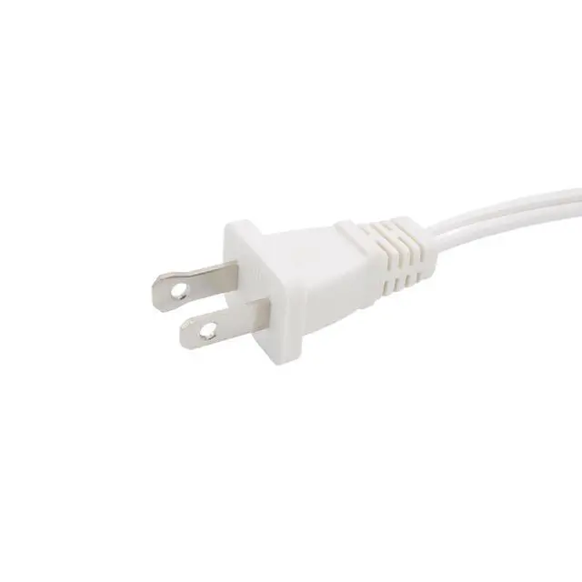 Alt view image 4 of 6 - 6 FT Indoor 2 Prong Extension Cords, 18 Gauge 125V 10A Male to Female Power Cord for Nema 1-15P to 1-15P, White