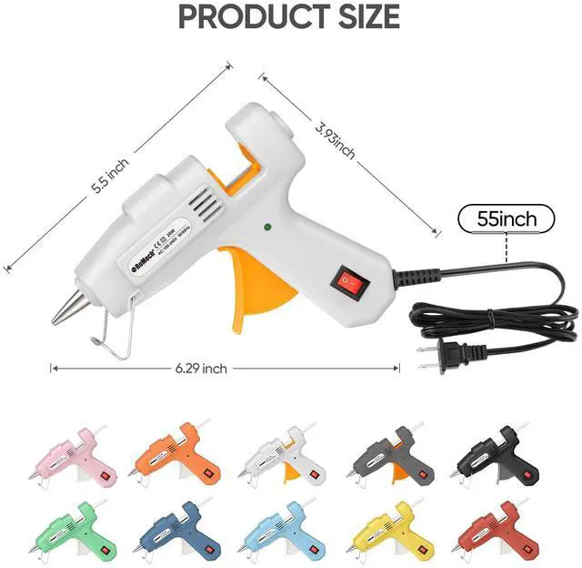 Alt view image 4 of 7 - 20W Mini Hot Glue Gun with 30 Glue Sticks Set, Fast Preheating Hot Glue Gun Kit Heavy Duty Gluegun for Craft, DIY, Repairs (White)