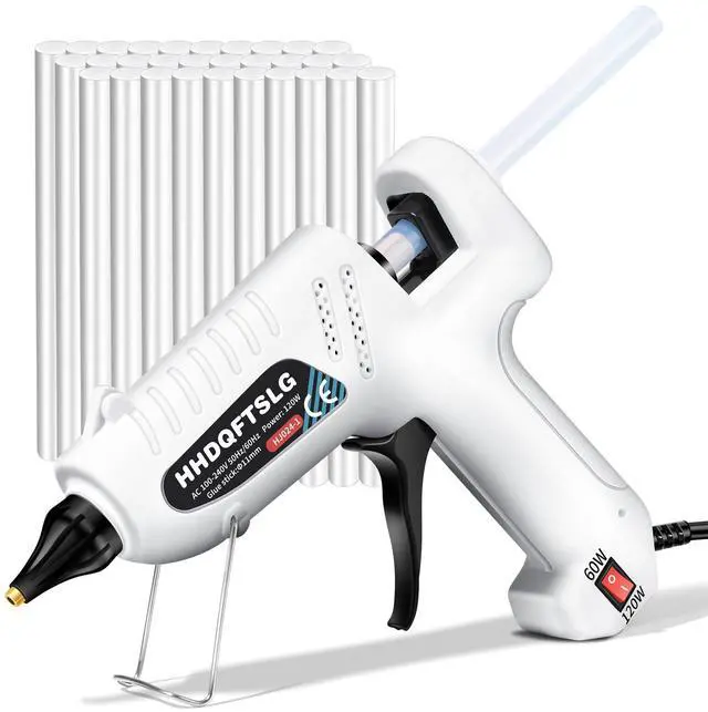 Main image of 60/120W Full Size Hot Glue Gun Kit, Dual Power Glue Gun with 30PCS Premium Glue Sticks (6"x0.44"), Fast Preheating Heavy Duty Industrial Hot Melt Glue Gun for Craft,DIY and Gift Making