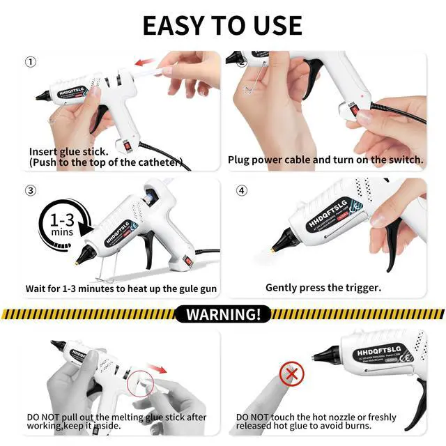 Alt view image 5 of 7 - 60/120W Full Size Hot Glue Gun Kit, Dual Power Glue Gun with 30PCS Premium Glue Sticks (6"x0.44"), Fast Preheating Heavy Duty Industrial Hot Melt Glue Gun for Craft,DIY and Gift Making