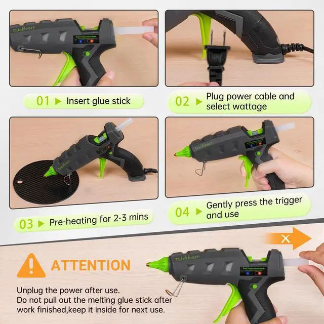 Alt view image 6 of 7 - Hot Glue Gun, Full Size, 60/100W Dual Power