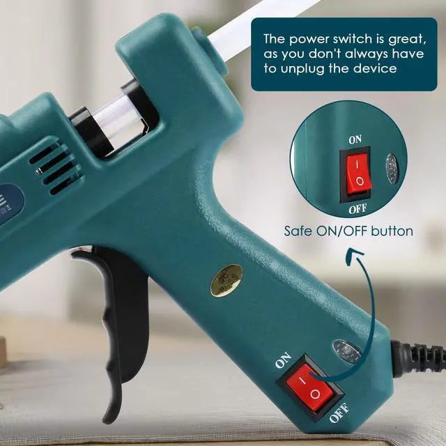 Alt view image 4 of 7 - Fireproof 100W Hot Glue Gun Kit Glue Gun - Craft Glue Gun Full Size (Not Mini) Glue Guns Heavy Duty Hot Glue Gun with 12pcs Glue Sticks(0.43'' x 8") 100w for DIY Art