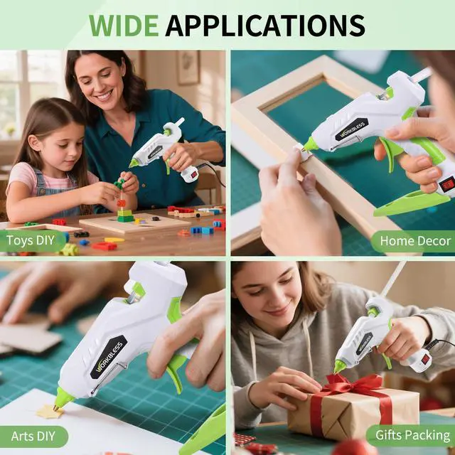 Alt view image 6 of 7 - Hot Glue Gun Full Size, 60W/100W Dual Temp Large Glue Gun with 20PCS Sticks Set, High Temp Heavy Duty Industrial Glue Gun for Craft, Arts, Home Repair, DIY & Sealing