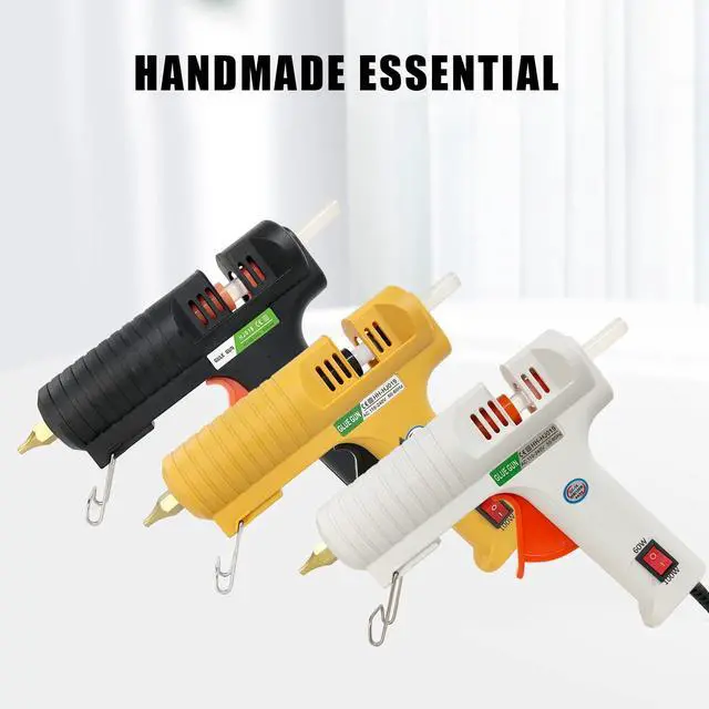 Alt view image 7 of 7 - Hot Glue Gun,Full Size High Temperature Glue Gun Kit with 12 Clear Glue Sticks, 60/100W. For Craft School DIY Art Home and Quick Repair -Yellow