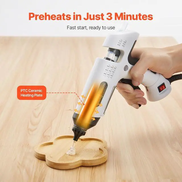 Alt view image 3 of 7 - Hot Glue Gun, 60/100W Dual Power, Mini Hot Glue Gun with 20 Premium Glue Sticks and Oxford Cloth Bag, Fast Preheating & High Temp Melt Glue Gun for Crafts, Arts, DIY, Quick Home Repairs, White