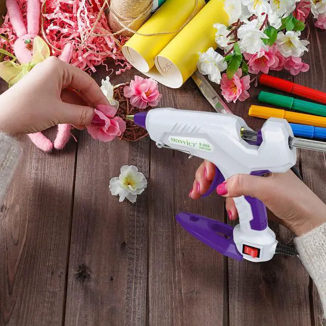 Alt view image 7 of 7 - Full Size Hot Glue Gun, Dual Temp 60/100W Base Stand