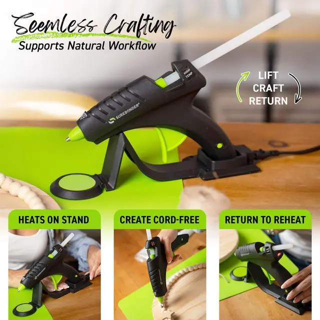 Alt view image 4 of 7 - Cordless Hot Glue Gun, High Temperature, Full Size, 60W, 50% More Power - Sturdily Bonds Metal, Wood, Ceramics, Leather & Other Strong Materials (Specialty Series CL-800F)