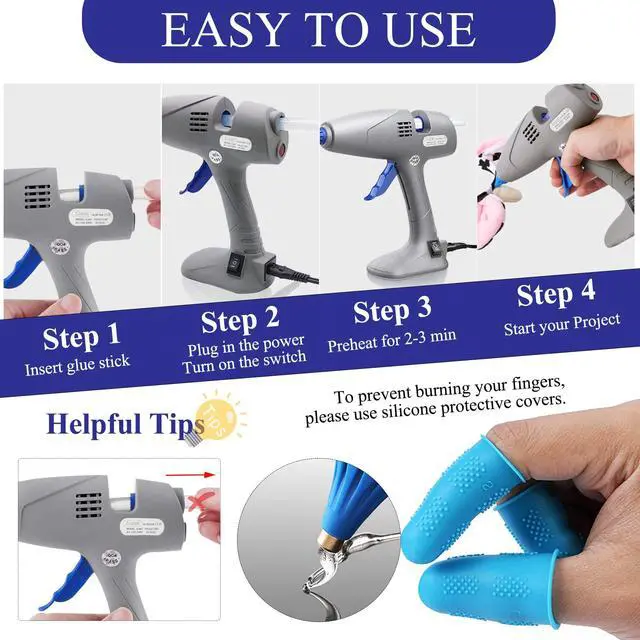 Alt view image 3 of 6 - Hot Glue Gun Full-Size, 80/120W Dual Temp, Anti-Drip, for DIY Craft