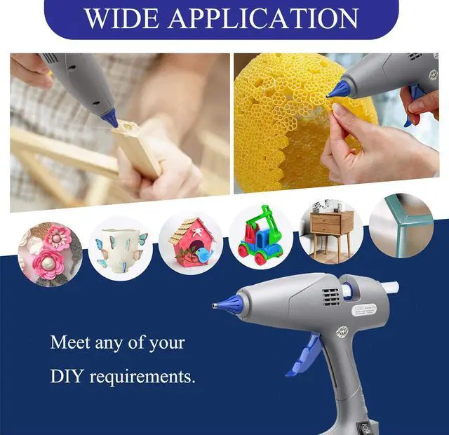 Alt view image 6 of 6 - Hot Glue Gun Full-Size, 80/120W Dual Temp, Anti-Drip, for DIY Craft