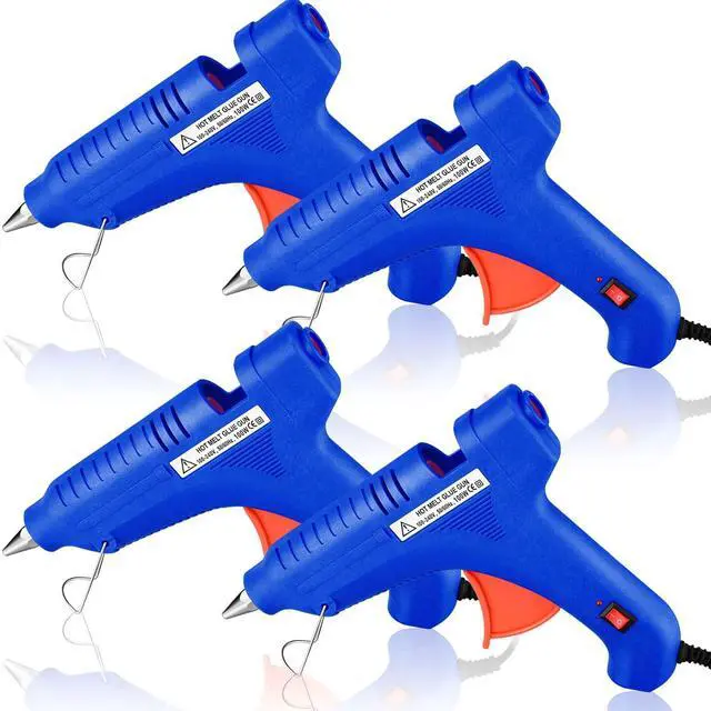 Main image of 4 Pieces 100w Full Size Hot Glue Gun Heavy Duty Hot Glue Gun Kit for DIY Crafts Projects Home Repair(Blue)