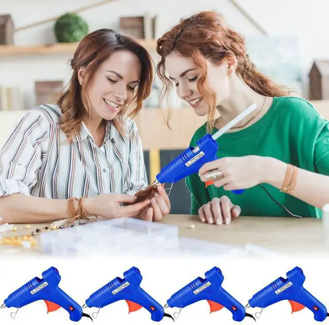 Alt view image 6 of 7 - 4 Pieces 100w Full Size Hot Glue Gun Heavy Duty Hot Glue Gun Kit for DIY Crafts Projects Home Repair(Blue)