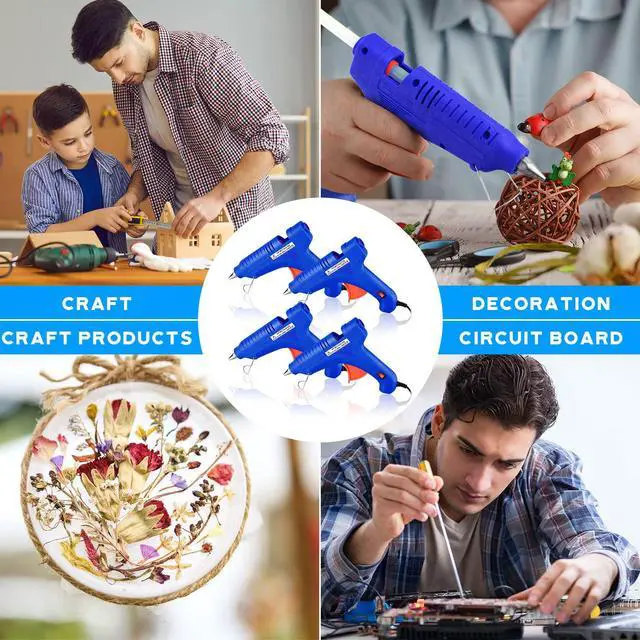 Alt view image 7 of 7 - 4 Pieces 100w Full Size Hot Glue Gun Heavy Duty Hot Glue Gun Kit for DIY Crafts Projects Home Repair(Blue)