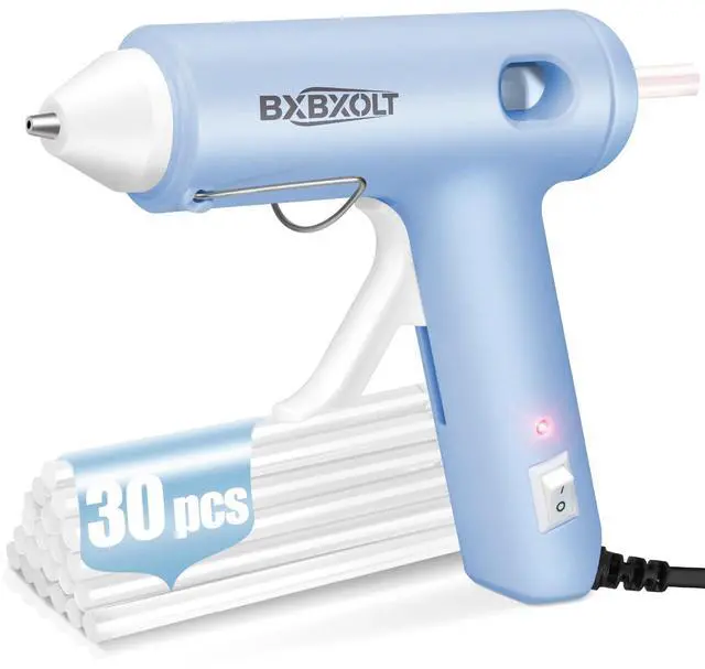 Main image of 30W Hot Glue Gun Kit with 30 Premium Clear Glue Sticks, Fast Preheating Low Temp Hot Melt Glue Gun for DIY Crafts, Art Projects, School Handcrafts & Household Quick Repairs, Light Blue