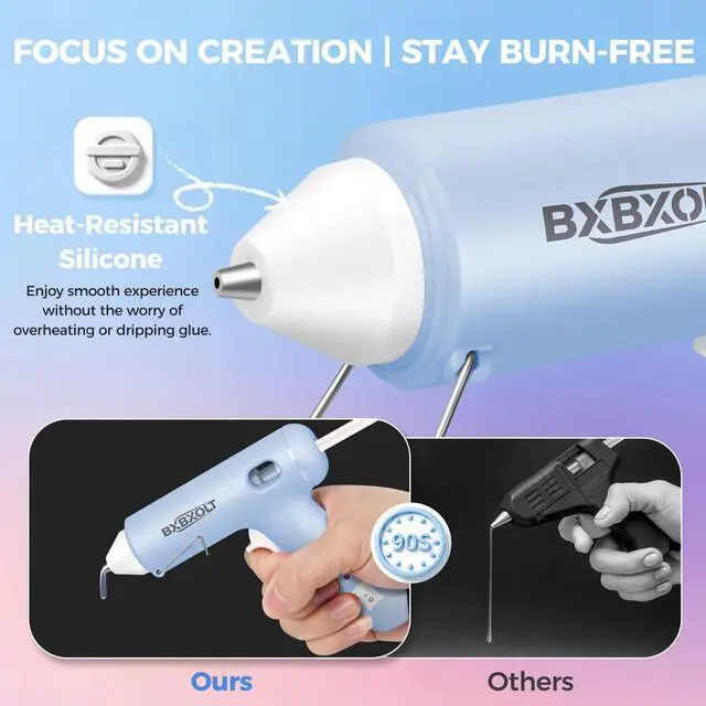 Alt view image 4 of 7 - 30W Hot Glue Gun Kit with 30 Premium Clear Glue Sticks, Fast Preheating Low Temp Hot Melt Glue Gun for DIY Crafts, Art Projects, School Handcrafts & Household Quick Repairs, Light Blue