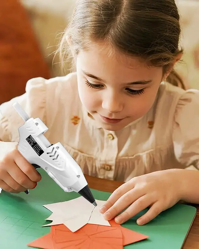 Alt view image 2 of 7 - Hot Glue Gun Kit with 30 Sticks, 20W Fast Preheating Mini Hot Glue Gun and Sticks Set for School Crafts DIY Arts and Quick Home Repairs, White