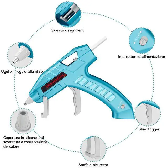 Alt view image 2 of 6 - Cordless Hot Glue Gun Fast Preheating Glue Gun and Sticks Set with 2600mAh USB-C Rechargeable Battery 30 Premium Glue Sticks Compact Size Ideal for Crafts DIY Projects and Repairs