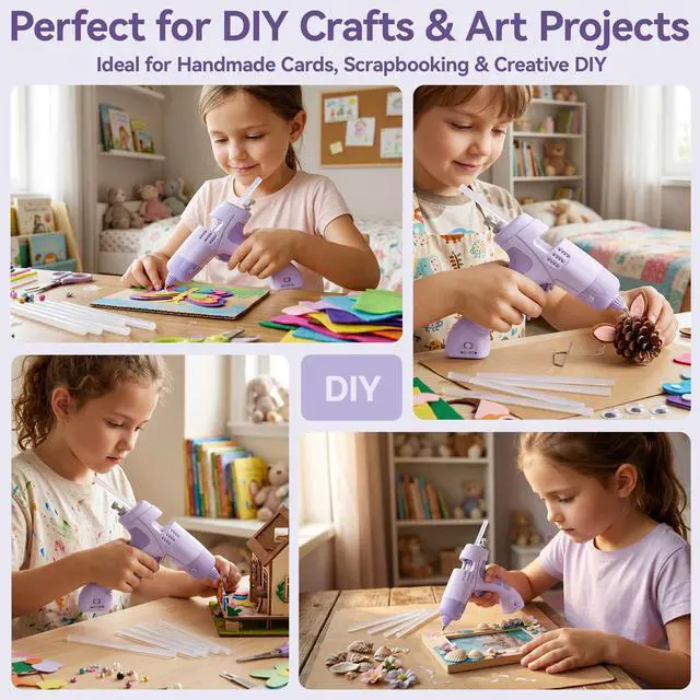 Alt view image 5 of 7 - Cordless Hot Glue Gun Kit with 30 Glue Sticks,Built-in 2600mAh Battery Rechargeable Fast Preheating Hot Glue Gun and Sticks Set for School Crafts DIY Arts and Quick Home Repairs