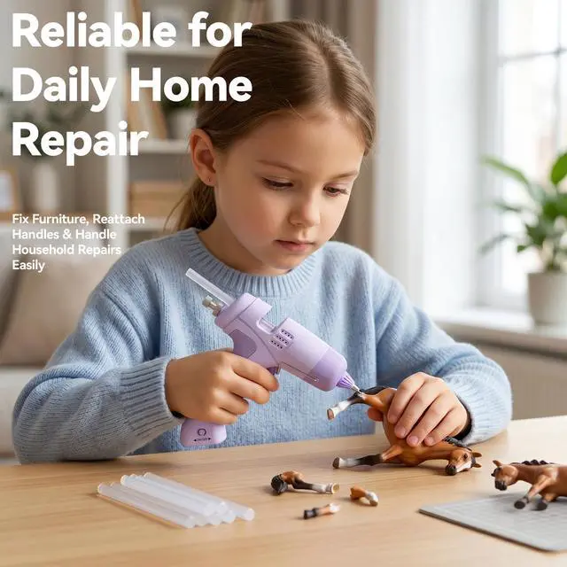 Alt view image 6 of 7 - Cordless Hot Glue Gun Kit with 30 Glue Sticks,Built-in 2600mAh Battery Rechargeable Fast Preheating Hot Glue Gun and Sticks Set for School Crafts DIY Arts and Quick Home Repairs