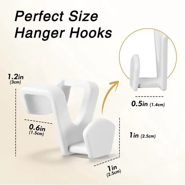 Alt view image 7 of 7 - Space Saving Hangers 100 Pack, Clothes Hanger Connector Hooks, Heavy Duty Closet Space Saver, Small Space Solutions, Cascading Dorm Room Closet Organizer and Storage - White