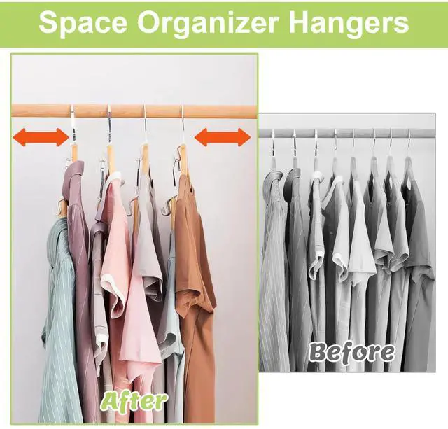 Alt view image 5 of 6 - 100 PCS Hanger Connector Hooks, Space Saving Cascading Hanger Hooks for Closet Organization, Heavy Duty Plastic Hanger Clips, Blue White Pink Green