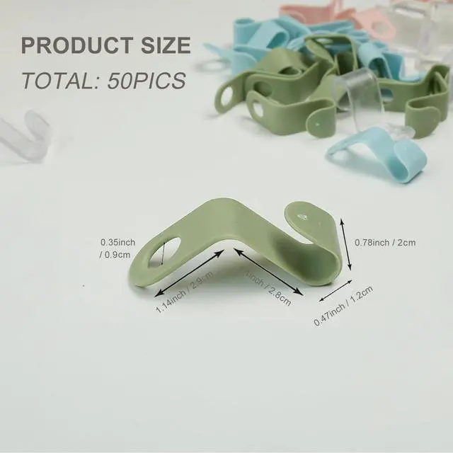 Alt view image 2 of 5 - 50 Pcs Closet Hanger Connector Hooks Space Saving Clothes Hanger Extenders for Wardrobe Organization Multi-Layer Cascading Hanger Hooks in Mixed Colors and Clear
