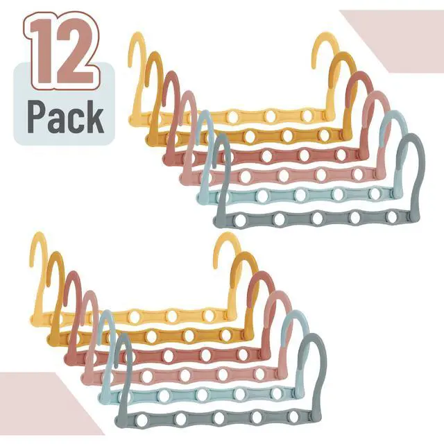 Alt view image 2 of 7 - Space Saving Hangers for Clothes, 12 pcs, Pastel Horizon Colors